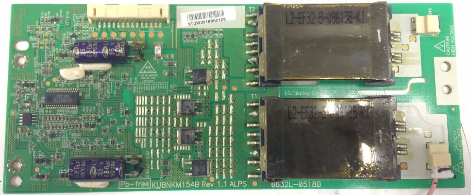 Инвертор KUBNKM154B REV 1.1 ALPS 6632L-0518B для LG 32LF2510 32LH3000-ZA