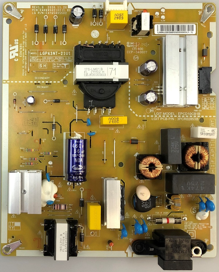 EAX69502102 EAY65895502 EPCD10CB1B 3PCR02853B
