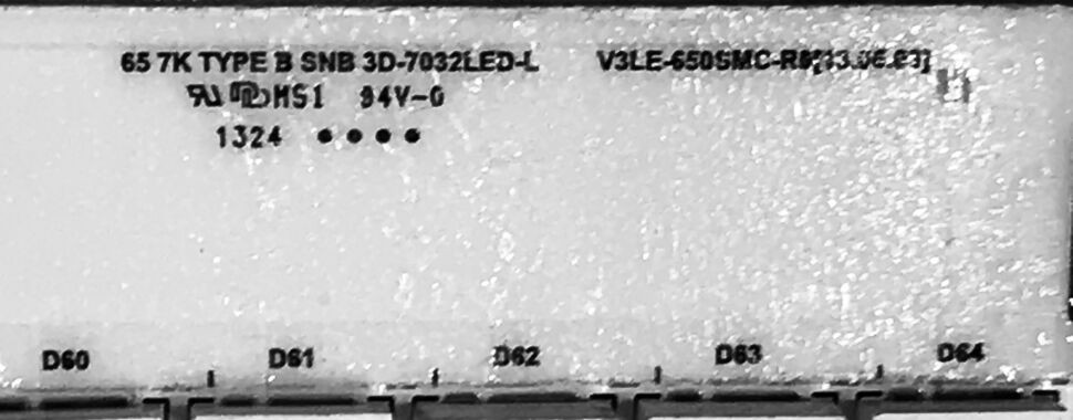 V3LE-650SMC-R0 65 7K TYPE B SNB 3D-7032LED-L SAMSUNG