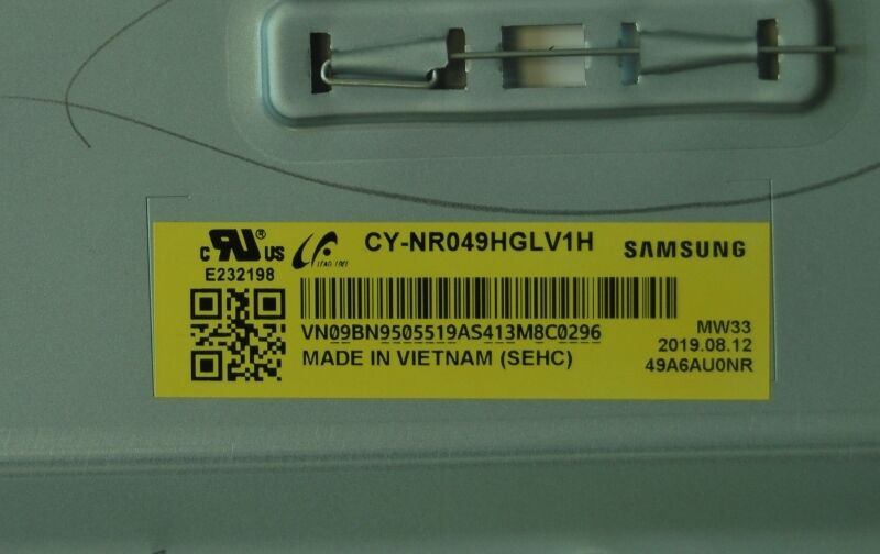 Подложка в сборе с подсветкой CY-NR049HGLV1H