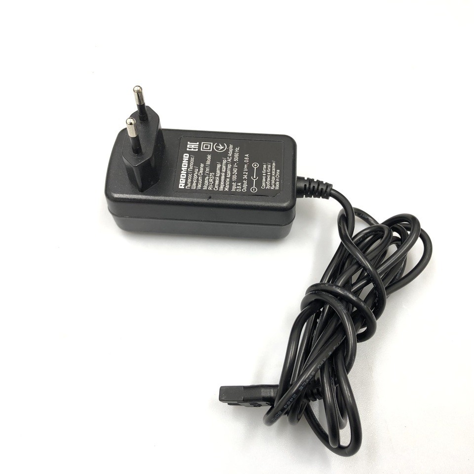 Сетевой адаптер RV-UR375 AC 100-240V DC 34.2V 0.6A оригинал для пылесоса Redmond RV-UR375